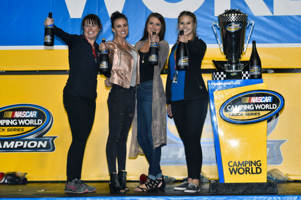 NASCAR Camping World Truck Series
Ford EcoBoost 200
Homestead-Miami Speedway, Homestead, FL USA
Friday 17 November 2017
Christopher Bell, JBL Toyota Tundra celebrates winning the 2017 NASCAR Camping world Truck Series Championship
World Copyright: Nigel Kinrade
LAT Images NASCAR Camping World Truck Series
Ford EcoBoost 200
Homestead-Miami Speedway, Homestead, FL USA
Friday 17 November 2017
Christopher Bell, JBL Toyota Tundra celebrates winning the 2017 NASCAR Camping world Truck Series Championship
World Copyright: Nigel Kinrade
LAT Images