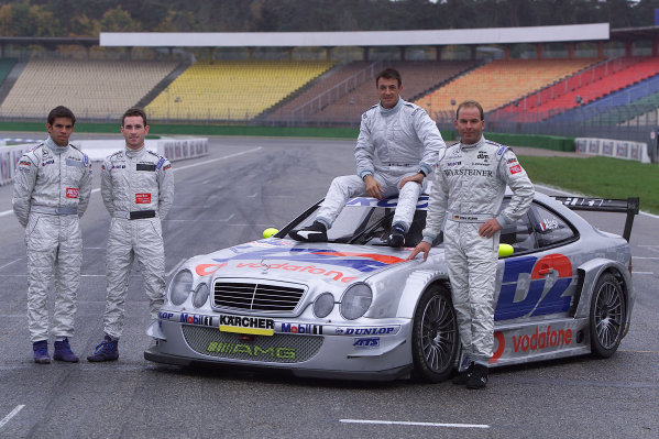 2001 DTM Testing
Hockenheim, Germany. 7th November 2001.
Jean Alesi testing the AMG Mercedes CLK-DTM at Hockenheim (with Uwe Alzen, Danny Watts, Giuliano Morro - from right to left).
World Copyright: Wolfgang Wilhelm/LAT Photographic
ref: Digital Image Only
2001 DTM Testing
Hockenheim, Germany. 7th November 2001.
Jean Alesi testing the AMG Mercedes CLK-DTM at Hockenheim (with Uwe Alzen, Danny Watts, Giuliano Morro - from right to left).
World Copyright: Wolfgang Wilhelm/LAT Photographic
ref: Digital Image Only