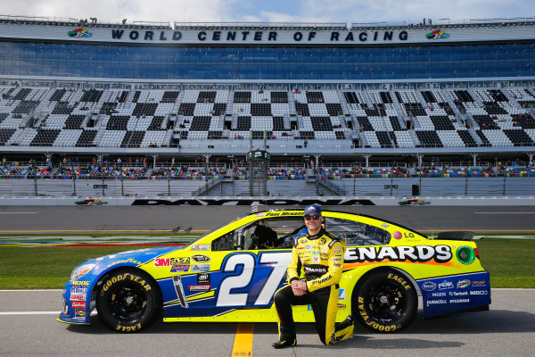 13-21 February, 2016, Daytona Beach, Florida USA
Paul Menard, driver of the #27 Peak Antifreeze/Menards Chevrolet, poses with his car after qualifying for the NASCAR Sprint Cup Series Daytona 500 at Daytona International Speedway on February 14, 2016 in Daytona Beach, Florida.
LAT Photo USA via NASCAR via Getty Images 13-21 February, 2016, Daytona Beach, Florida USA
Paul Menard, driver of the #27 Peak Antifreeze/Menards Chevrolet, poses with his car after qualifying for the NASCAR Sprint Cup Series Daytona 500 at Daytona International Speedway on February 14, 2016 in Daytona Beach, Florida.
LAT Photo USA via NASCAR via Getty Images
