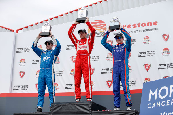 2017 Verizon IndyCar Series - Firestone Grand Prix of St. Petersburg
St. Petersburg, FL USA
Sunday 12 March 2017
Sebastien Bourdais , Simon Pagenaud , Scott Dixon celebrating in victory lane
World Copyright:Sam Cobb/LAT Images
ref: Digital Image cobb-stpete-170312-4710 2017 Verizon IndyCar Series - Firestone Grand Prix of St. Petersburg
St. Petersburg, FL USA
Sunday 12 March 2017
Sebastien Bourdais , Simon Pagenaud , Scott Dixon celebrating in victory lane
World Copyright:Sam Cobb/LAT Images
ref: Digital Image cobb-stpete-170312-4710