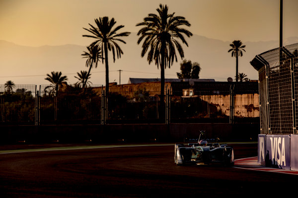 2016/2017 FIA Formula E Championship.
Marrakesh ePrix, Circuit International Automobile Moulay El Hassan, Marrakesh, Morocco.
Saturday 12 November 2016.
Mitch Evans (NZL), Jaguar Racing, Spark-Jaguar, Jaguar I-Type 1. 
Photo: Zak Mauger/LAT/Formula E
ref: Digital Image _X0W5297