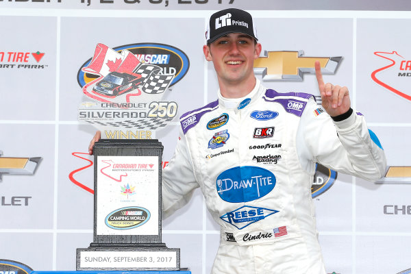 NASCAR Camping World Truck Series
Chevrolet Silverado 250
Canadian Tire Motorsport Park
Bowmanville, ON CAN
Sunday 3 September 2017
Austin Cindric, Draw-Tite\Reese Ford F150 celebrates in victory lane
World Copyright: Russell LaBounty
LAT Images