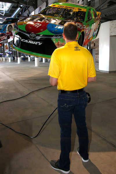 2017 NASCAR Cup - Clash at Daytona
Daytona International Speedway, Daytona Beach, FL USA
Friday 17 February 2017
A model of Kyle Busch's 2015 Toyota Camry is raised to the rafters in the Toyota Injector at Daytona International Speedway
World Copyright: Lesley Ann Miller/LAT Images
ref: Digital Image _LAM9931 2017 NASCAR Cup - Clash at Daytona
Daytona International Speedway, Daytona Beach, FL USA
Friday 17 February 2017
A model of Kyle Busch's 2015 Toyota Camry is raised to the rafters in the Toyota Injector at Daytona International Speedway
World Copyright: Lesley Ann Miller/LAT Images
ref: Digital Image _LAM9931