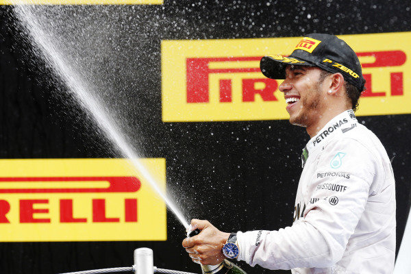 Circuit de Catalunya, Barcelona, Spain.
Sunday 11 May 2014.
Lewis Hamilton, Mercedes AMG, 1st Position, sprays the victory Champagne.
World Copyright: Alastair Staley/LAT Photographic.
ref: Digital Image _79P1847 Circuit de Catalunya, Barcelona, Spain.
Sunday 11 May 2014.
Lewis Hamilton, Mercedes AMG, 1st Position, sprays the victory Champagne.
World Copyright: Alastair Staley/LAT Photographic.
ref: Digital Image _79P1847
