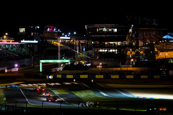 2016 Le Mans 24 Hours.
Circuit de la Sarthe, Le Mans, France.
Sunday 19 June 2016.
A view of the Ford Chicane and start/finish straight during the race.
Audi Sport Team Joest / Audi R18 - Lucas Di Grassi (BRA), Loic Duval (FRA), Oliver Jarvis (GBR), Scuderia Corsa / Ferrari 458 Italia - William Sweedler (USA), Towsend Bell (USA), Jeffery Segal (USA).
World Copyright: Zak Mauger/LAT Photographic
ref: Digital Image _79P8276 2016 Le Mans 24 Hours.
Circuit de la Sarthe, Le Mans, France.
Sunday 19 June 2016.
A view of the Ford Chicane and start/finish straight during the race.
Audi Sport Team Joest / Audi R18 - Lucas Di Grassi (BRA), Loic Duval (FRA), Oliver Jarvis (GBR), Scuderia Corsa / Ferrari 458 Italia - William Sweedler (USA), Towsend Bell (USA), Jeffery Segal (USA).
World Copyright: Zak Mauger/LAT Photographic
ref: Digital Image _79P8276