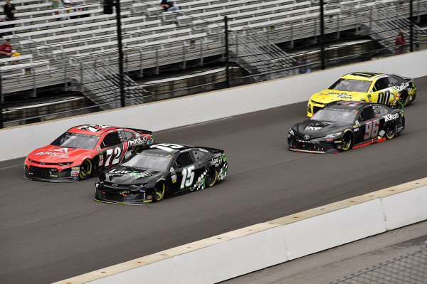 #15: Ross Chastain, Premium Motorsports, Chevrolet Camaro Low T Centers, #72: Corey LaJoie, TriStar Motorsports, Chevrolet Camaro ARK.io Blockchain Solutions, #96: Jeffrey Earnhardt, Gaunt Brothers Racing, Toyota Camry iK9 \ Xtreme Concepts Inc., and #00: Landon Cassill, StarCom Racing, Chevrolet Camaro StarCom Fiber