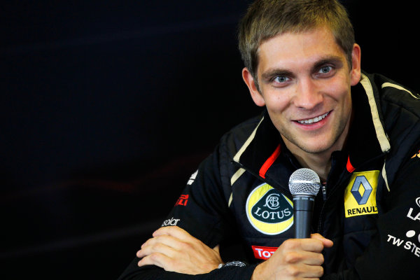 Spa-Francorchamps, Spa, Belgium
25th August 2011.
Vitaly Petrov, Lotus Renault GP R31 in the Thursday Press conference.
World Copyright: Andrew Ferraro/LAT Photographic
ref: Digital Image _Q0C8186