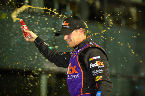 12-13 February, 2016, Daytona Beach, Florida, USA
Denny Hamlin, FedEx Express Toyota Camry, celebrates in victory lane after winning the Sprint Unlimited.
?2016, Logan Whitton
LAT Photo USA 12-13 February, 2016, Daytona Beach, Florida, USA
Denny Hamlin, FedEx Express Toyota Camry, celebrates in victory lane after winning the Sprint Unlimited.
?2016, Logan Whitton
LAT Photo USA