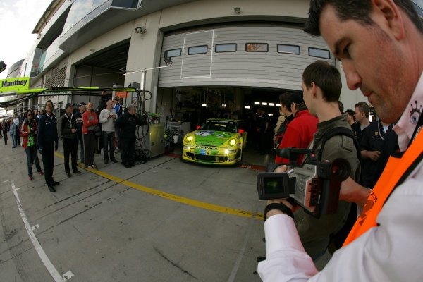 Timo Bernhard (GER) / Marc Lieb (GER) / Romain Dumas (FRA) / Marcel Tiemann (GER) Manthey Racing Porsche 997 GT3-RSR.
Nurburgring 24 Hours, Nurburgring, Germany, 24-25 May 2008. Timo Bernhard (GER) / Marc Lieb (GER) / Romain Dumas (FRA) / Marcel Tiemann (GER) Manthey Racing Porsche 997 GT3-RSR.
Nurburgring 24 Hours, Nurburgring, Germany, 24-25 May 2008.