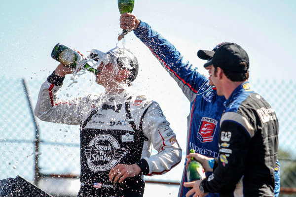 31 July - 2 August, 2015, Lexington, Ohio USA
Graham Rahal celebrating with Simon Pagenaud and Justin Wilson
©2015, Sam Cobb
LAT Photo USA