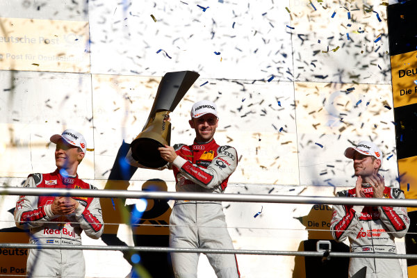 2017 DTM Round 9
Hockenheimring, Germany
Sunday 15 October 2017.
Champion Podium: Champion René Rast, Audi Sport Team Rosberg, Audi RS 5 DTM
World Copyright: Alexander Trienitz/LAT Images
ref: Digital Image 2017-DTM-HH2-AT2-2224 2017 DTM Round 9
Hockenheimring, Germany
Sunday 15 October 2017.
Champion Podium: Champion René Rast, Audi Sport Team Rosberg, Audi RS 5 DTM
World Copyright: Alexander Trienitz/LAT Images
ref: Digital Image 2017-DTM-HH2-AT2-2224