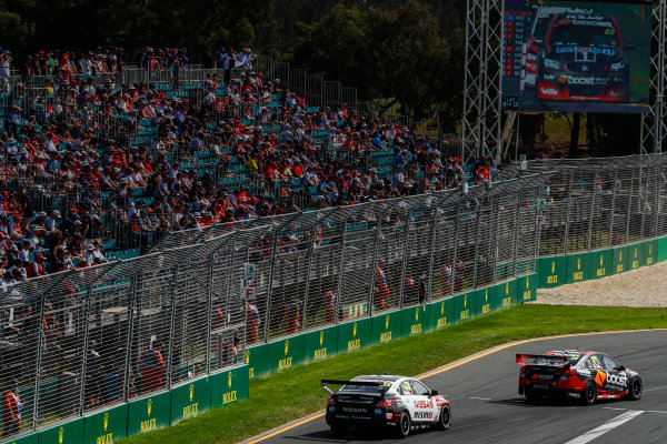 Australian Supercars Series
Albert Park, Melbourne, Australia.
Sunday 26 March 2017.
Race 4.
James Courtney, No.22 Holden Commodore VF, Mobil 1 HSV Racing, leads Michael Caruso, No.23 Nissan Altima, Nissan Motorsport and Team Harvey Norman.
World Copyright: Zak Mauger/LAT Images
ref: Digital Image _56I0301 Australian Supercars Series
Albert Park, Melbourne, Australia.
Sunday 26 March 2017.
Race 4.
James Courtney, No.22 Holden Commodore VF, Mobil 1 HSV Racing, leads Michael Caruso, No.23 Nissan Altima, Nissan Motorsport and Team Harvey Norman.
World Copyright: Zak Mauger/LAT Images
ref: Digital Image _56I0301