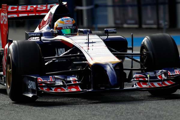 2014 F1 Pre Season Test 1 - Preview
Circuito de Jerez, Jerez, Spain.
Tuesday 28 January 2014.
Jean-Eric Vergne, Toro Rosso STR9 Renault, in the pitlane.
World Copyright: Alastair Staley/LAT Photographic.
ref: Digital Image _A8C7958