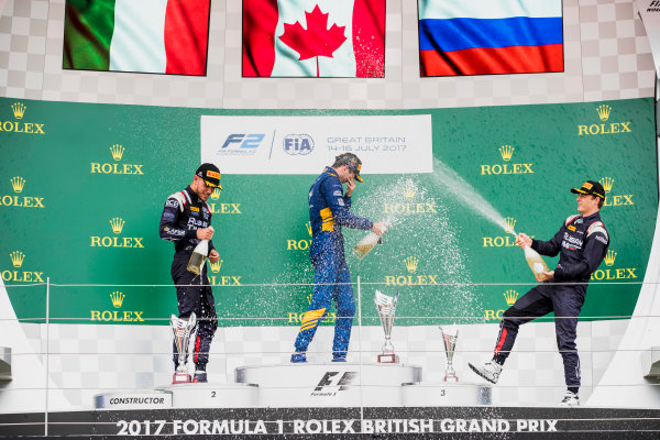 2017 FIA Formula 2 Round 6.
Silverstone, Northamptonshire, UK.
Sunday 16 July 2017.
Luca Ghiotto (ITA, RUSSIAN TIME), Nicholas Latifi (CAN, DAMS), Artem Markelov (RUS, RUSSIAN TIME).
Photo: Zak Mauger/FIA Formula 2.
ref: Digital Image _56I0797 2017 FIA Formula 2 Round 6.
Silverstone, Northamptonshire, UK.
Sunday 16 July 2017.
Luca Ghiotto (ITA, RUSSIAN TIME), Nicholas Latifi (CAN, DAMS), Artem Markelov (RUS, RUSSIAN TIME).
Photo: Zak Mauger/FIA Formula 2.
ref: Digital Image _56I0797