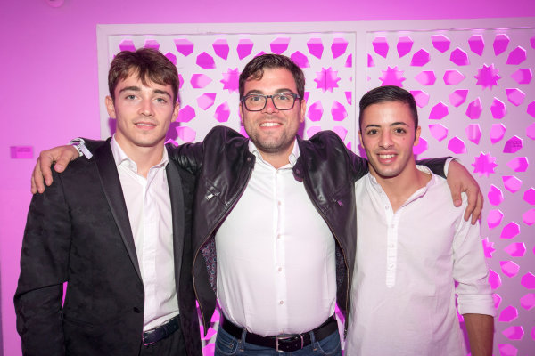 2017 Awards Evening.
Yas Marina Circuit, Abu Dhabi, United Arab Emirates.
Sunday 26 November 2017.
Charles Leclerc (MCO, PREMA Racing), Antonio Fuoco (ITA, PREMA Racing). 
Photo: Zak Mauger/FIA Formula 2/GP3 Series.
ref: Digital Image _56I3515