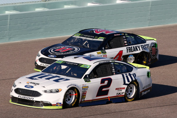 Monster Energy NASCAR Cup Series
Ford EcoBoost 400
Homestead-Miami Speedway, Homestead, FL USA
Sunday 19 November 2017
Brad Keselowski, Team Penske, Miller Lite Ford Fusion Kevin Harvick, Stewart-Haas Racing, Jimmy John's Ford Fusion
World Copyright: Matthew T. Thacker
LAT Images Monster Energy NASCAR Cup Series
Ford EcoBoost 400
Homestead-Miami Speedway, Homestead, FL USA
Sunday 19 November 2017
Brad Keselowski, Team Penske, Miller Lite Ford Fusion Kevin Harvick, Stewart-Haas Racing, Jimmy John's Ford Fusion
World Copyright: Matthew T. Thacker
LAT Images