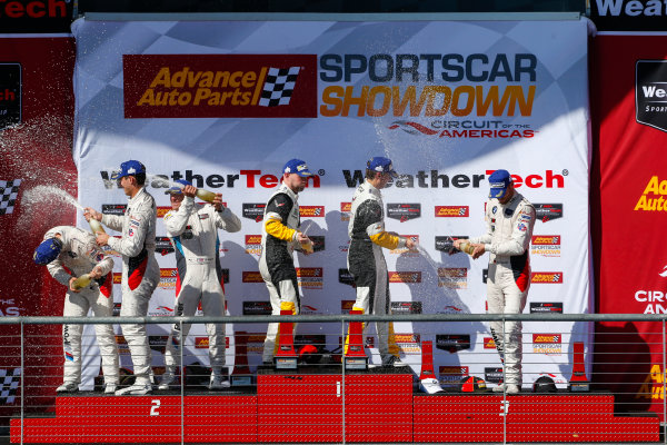 IMSA WeatherTech SportsCar Championship
Advance Auto Parts SportsCar Showdown
Circuit of The Americas, Austin, TX USA
Saturday 6 May 2017
IMSA WeatherTech Advance Auto Parts SportsCar Showdown, GTLM Podium, 3, Chevrolet, Corvette C7.R, GTLM, Antonio Garcia, Jan Magnussen, 25, BMW, BMW M6, Bill Auberlen, Alexander Sims, 24, John Edwards, Martin Tomczyk
World Copyright: Jake Galstad
LAT Images
ref: Digital Image galstad-COTA-0417-50132 IMSA WeatherTech SportsCar Championship
Advance Auto Parts SportsCar Showdown
Circuit of The Americas, Austin, TX USA
Saturday 6 May 2017
IMSA WeatherTech Advance Auto Parts SportsCar Showdown, GTLM Podium, 3, Chevrolet, Corvette C7.R, GTLM, Antonio Garcia, Jan Magnussen, 25, BMW, BMW M6, Bill Auberlen, Alexander Sims, 24, John Edwards, Martin Tomczyk
World Copyright: Jake Galstad
LAT Images
ref: Digital Image galstad-COTA-0417-50132