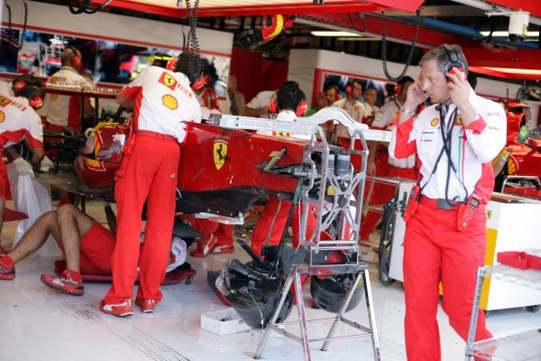 2007 Italian Grand Prix - Saturday Qualifying
Autodromo di Monza, Monza, Italy.
8th September 2007.
The Ferrari team prepare the car of Kimi Raikkonen, Ferrari F2007. Portrait. Technical.
World Copyright: Steven Tee/LAT Photographic
ref: Digital Image YY2Z8475 2007 Italian Grand Prix - Saturday Qualifying
Autodromo di Monza, Monza, Italy.
8th September 2007.
The Ferrari team prepare the car of Kimi Raikkonen, Ferrari F2007. Portrait. Technical.
World Copyright: Steven Tee/LAT Photographic
ref: Digital Image YY2Z8475