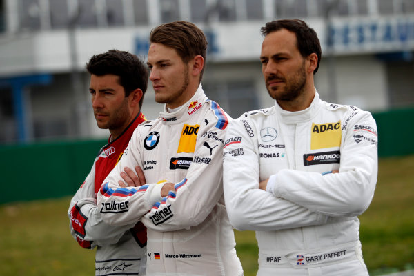 2017 DTM Testing & Media Day
Hockenheim, Germany.
Thursday 6 April 2017. Mike Rockenfeller, Audi Sport Team Phoenix, Audi RS 5 DTM, Marco Wittmann, BMW Team RMG, BMW M4 DTM, Gary Paffett Mercedes-AMG Team HWA, Mercedes-AMG C63 DTM.
World Copyright: Alexander Trienitz/LAT Images
ref: Digital Image 2017-D500-Daytona-AT2-0227