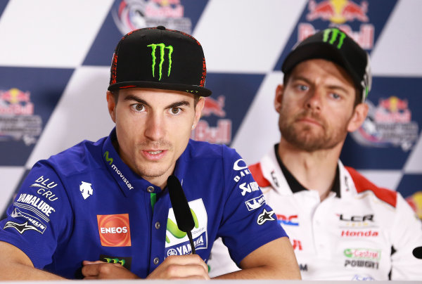 2017 MotoGP Championship - Round 3
Circuit of the Americas, Austin, Texas, USA
Thursday 20 April 2017
Maverick Vi?ales, Yamaha Factory Racing, Cal Crutchlow, Team LCR Honda
World Copyright: Gold and Goose Photography/LAT Images
ref: Digital Image 500-1381 2017 MotoGP Championship - Round 3
Circuit of the Americas, Austin, Texas, USA
Thursday 20 April 2017
Maverick Vi?ales, Yamaha Factory Racing, Cal Crutchlow, Team LCR Honda
World Copyright: Gold and Goose Photography/LAT Images
ref: Digital Image 500-1381