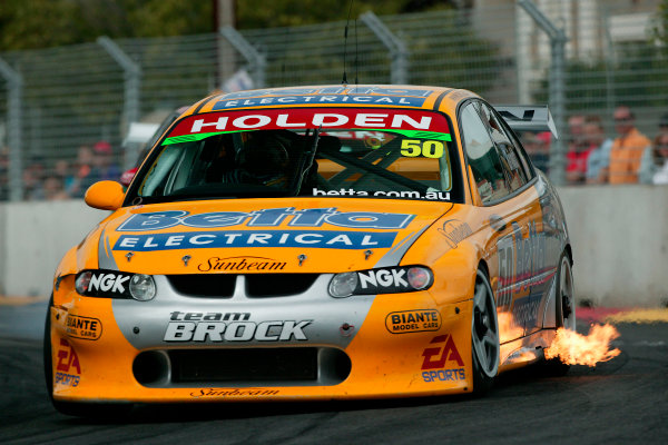 Clipsal 500 V8 Supercars 
Adelaide 22nd March 2003
Holden driver Jason Bright driving a VX commadore sets the fastest time in the top 10 shoot out to take pole position for race 1 tomorrow.
World Copyright: Mark Horsburgh/LAT Photographic
ref: Digital Image Only