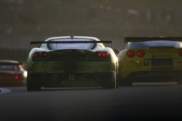 2007 Le Mans 24 Hours.
Le Mans, France. 13th - 17th June.
Race.
Tracy Krohn (USA)/ Nic Jonsson (SWE)/Colin Braun (USA) (no 99 Ferrari F430 GT) and Corvette C6
R battle at sunrise, action.
World Copyright: Kevin Wood/LAT Photographic.
ref: Digital ImageIMG_3765
2007 Le Mans 24 Hours.
Le Mans, France. 13th - 17th June.
Race.
Tracy Krohn (USA)/ Nic Jonsson (SWE)/Colin Braun (USA) (no 99 Ferrari F430 GT) and Corvette C6
R battle at sunrise, action.
World Copyright: Kevin Wood/LAT Photographic.
ref: Digital ImageIMG_3765