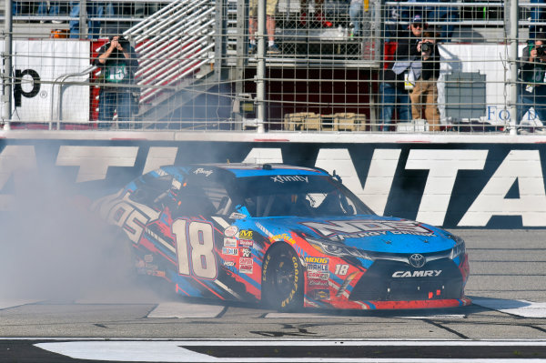 2017 NASCAR XFINITY Series - Rinnai 250
Atlanta Motor Speedway, Hampton, GA USA
Saturday 4 March 2017
Kyle Busch, NOS Energy Drink Toyota Camry celebrates his win with a burnout
World Copyright: Nigel Kinrade/LAT Images
ref: Digital Image 17ATL1nk05571 2017 NASCAR XFINITY Series - Rinnai 250
Atlanta Motor Speedway, Hampton, GA USA
Saturday 4 March 2017
Kyle Busch, NOS Energy Drink Toyota Camry celebrates his win with a burnout
World Copyright: Nigel Kinrade/LAT Images
ref: Digital Image 17ATL1nk05571