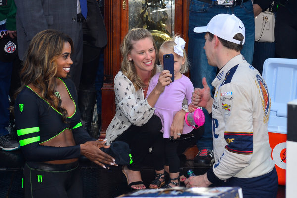 2017 Monster Energy NASCAR Cup Series
STP 500
Martinsville Speedway, Martinsville, VA USA
Sunday 2 April 2017
Brad, Paige, and Scarlett Keselowski celebrate in victory lane 
World Copyright: Logan Whitton/LAT Images
ref: Digital Image 17MART1LW2727