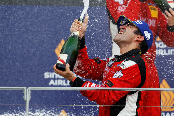 2015 TCR International Series Round 9.
Marina Bay Circuit, Singapore.
Sunday 20 September 2015.
Jordi Gene, No.88 Team Craft-Bamboo LUKOIL, sprays the Champagne on the podium.
World Copyright: Sam Bloxham/LAT Photographic.
ref: Digital Image _G7C4041 2015 TCR International Series Round 9.
Marina Bay Circuit, Singapore.
Sunday 20 September 2015.
Jordi Gene, No.88 Team Craft-Bamboo LUKOIL, sprays the Champagne on the podium.
World Copyright: Sam Bloxham/LAT Photographic.
ref: Digital Image _G7C4041