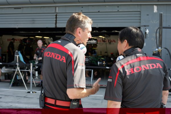 2007 Italian Grand Prix - Saturday Qualifying
Autodromo di Monza, Monza, Italy.
8th September 2007.
Nick Fry, CEO, Honda GP, with Yasuhiro Wada, Chairman, Honda Racing F1 Team. Portrait. 
World Copyright: Steven Tee/LAT Photographic
ref: Digital Image YY2Z8494