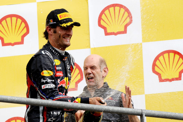 Spa-Francorchamps, Spa, Belgium
28th August 2011.
Mark Webber, Red Bull Racing RB7 Renault, 2nd position, soaks Adrian Newey, Chief Technical Officer, Red Bull Racing. Portrait. Podium.
World Copyright: Andy Hone/LAT Photographic
ref: Digital Image CI0C2540 Spa-Francorchamps, Spa, Belgium
28th August 2011.
Mark Webber, Red Bull Racing RB7 Renault, 2nd position, soaks Adrian Newey, Chief Technical Officer, Red Bull Racing. Portrait. Podium.
World Copyright: Andy Hone/LAT Photographic
ref: Digital Image CI0C2540