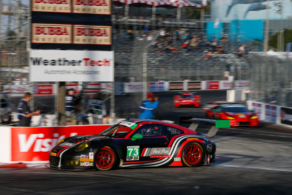 2017 IMSA WeatherTech SportsCar Championship
BUBBA burger Sports Car Grand Prix at Long Beach
Streets of Long Beach, CA USA
Friday 7 April 2017
73, Porsche, Porsche 911 GT3 R, GTD, Patrick Lindsey, Jorg Bergmeister
World Copyright: Jake Galstad/LAT Images