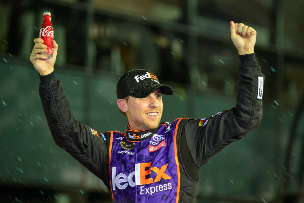 12-13 February, 2016, Daytona Beach, Florida, USA
Denny Hamlin, FedEx Express Toyota Camry, celebrates in victory lane after winning the Sprint Unlimited.
?2016, Logan Whitton
LAT Photo USA 12-13 February, 2016, Daytona Beach, Florida, USA
Denny Hamlin, FedEx Express Toyota Camry, celebrates in victory lane after winning the Sprint Unlimited.
?2016, Logan Whitton
LAT Photo USA