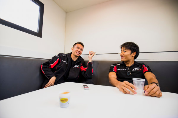 2017 FIA Formula 2 Round 6.
Silverstone, Northamptonshire, UK.
Thursday 13 July 2017.
Alexander Albon (THA, ART Grand Prix) and Nobuharu Matsushita (JPN, ART Grand Prix).
Photo: Zak Mauger/FIA Formula 2.
ref: Digital Image _56I6463 2017 FIA Formula 2 Round 6.
Silverstone, Northamptonshire, UK.
Thursday 13 July 2017.
Alexander Albon (THA, ART Grand Prix) and Nobuharu Matsushita (JPN, ART Grand Prix).
Photo: Zak Mauger/FIA Formula 2.
ref: Digital Image _56I6463