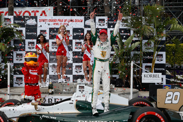 11-13 April, 2014, Long Beach, California, USA
Winner Mike Conway celebrates in victory lane
© 2014, Michael L. Levitt
LAT Photo USA