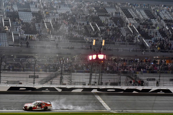 2017 Xfinity - Powershares QQQ 300
Daytona International Speedway, Daytona Beach, FL USA
Saturday 25 February 2017
Ryan Reed celebrates his win with a burnout
World Copyright: Nigel Kinrade/LAT Images
ref: Digital Image _DSC6957