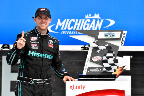 NASCAR XFINITY Series
Irish Hills 250
Michigan International Speedway, Brooklyn, MI USA
Saturday 17 June 2017
Denny Hamlin, Hisense Toyota Camry celebrates his win in Victory Lane
World Copyright: Nigel Kinrade
LAT Images NASCAR XFINITY Series
Irish Hills 250
Michigan International Speedway, Brooklyn, MI USA
Saturday 17 June 2017
Denny Hamlin, Hisense Toyota Camry celebrates his win in Victory Lane
World Copyright: Nigel Kinrade
LAT Images