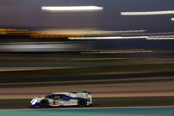 2015 FIA World Endurance Championship
Bahrain 6-Hours
Bahrain International Circuit, Bahrain
Saturday 21 November 2015.
Alexander Wurz, St?phane Sarrazin, Mike Conway (#2 LMP1 Toyota Racing Toyota TS 040 Hybrid).
World Copyright: Sam Bloxham/LAT Photographic
ref: Digital Image _SBL5553