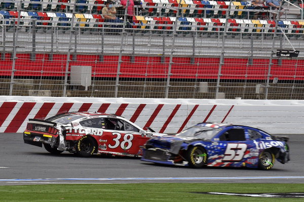 #38: John H. Nemechek, Front Row Motorsports, Ford Mustang Citgard, #53: James Davison, Rick Ware Racing, Chevrolet Camaro