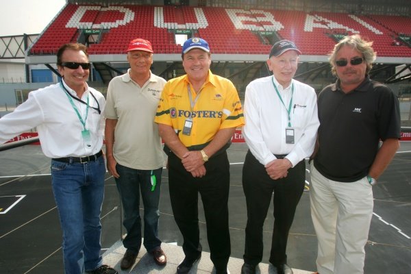 Emerson Fittipaldi (BRA) A1 Team Brazil Co-Seat Holder, Keke Rosberg (FIN) Niki Lauda (AUST) Alan Jones (AUS) and John Surtees (GBR) A1 Team Great Britain Chairman
A1 Grand Prix, Rd6, Dubai Autodrome, UAE, Qualifying Day, 10 December 2005.
DIGITAL IMAGE Emerson Fittipaldi (BRA) A1 Team Brazil Co-Seat Holder, Keke Rosberg (FIN) Niki Lauda (AUST) Alan Jones (AUS) and John Surtees (GBR) A1 Team Great Britain Chairman
A1 Grand Prix, Rd6, Dubai Autodrome, UAE, Qualifying Day, 10 December 2005.
DIGITAL IMAGE
