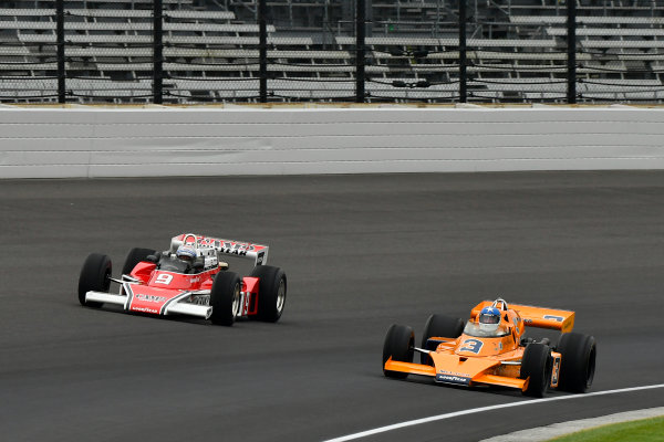 Verizon IndyCar Series
Indianapolis 500 Practice
Indianapolis Motor Speedway, Indianapolis, IN USA
Saturday 27 May 2017
Johnny Rutherford, 3 McLaren M16, and Mario Andretti, 9 McLaren M24
World Copyright: Scott R LePage
LAT Images