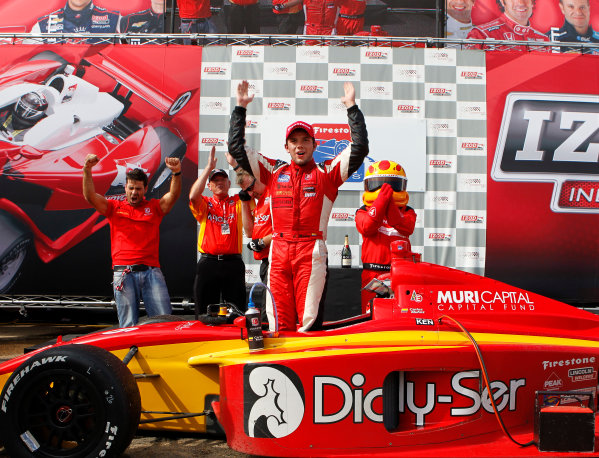 20-21 July, 2012, Edmonton, Alberta CA
Carlos Munoz celebrates with his crew in victory lane.
(c)2012, Phillip Abbott
LAT Photo USA