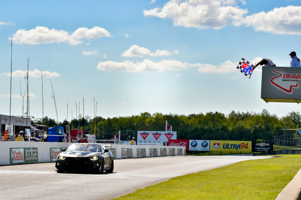 IMSA Continental Tire SportsCar Challenge
Mobil 1 SportsCar Grand Prix
Canadian Tire Motorsport Park
Bowmanville, ON CAN
Saturday 8 July 2017
57, Chevrolet, Chevrolet Camaro GT4.R, GS, Matt Bell, Robin Liddell, checkered flag, win, winner, finish line
World Copyright: Scott R LePage/LAT Images IMSA Continental Tire SportsCar Challenge
Mobil 1 SportsCar Grand Prix
Canadian Tire Motorsport Park
Bowmanville, ON CAN
Saturday 8 July 2017
57, Chevrolet, Chevrolet Camaro GT4.R, GS, Matt Bell, Robin Liddell, checkered flag, win, winner, finish line
World Copyright: Scott R LePage/LAT Images