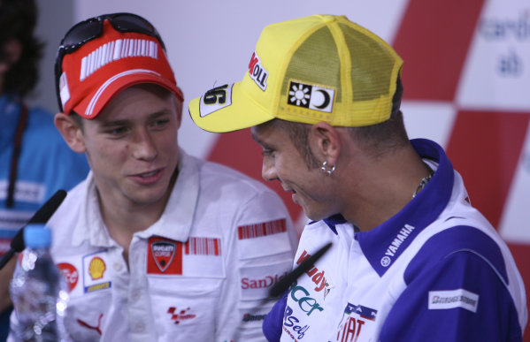 2008 MotoGP Championship - Czech Republic
Brno, Czech Republic. 14th - 17th August 2008.
Casey Stoner Ducati Marlboro Team offers his hand and an olive branch to Valentino Rossi to apologize for his post race comments after losing the Laguna Seca race to his great rival
.
World Copyright: Martin Heath / LAT Photographic
ref: Digital Image BPI_Moto
5jti 2008 MotoGP Championship - Czech Republic
Brno, Czech Republic. 14th - 17th August 2008.
Casey Stoner Ducati Marlboro Team offers his hand and an olive branch to Valentino Rossi to apologize for his post race comments after losing the Laguna Seca race to his great rival
.
World Copyright: Martin Heath / LAT Photographic
ref: Digital Image BPI_Moto
5jti